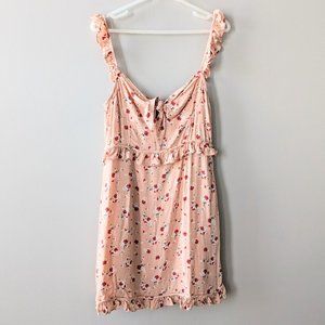 NWT Olivaceous Ruffle Trim Ditsy Floral Print Mini Dress